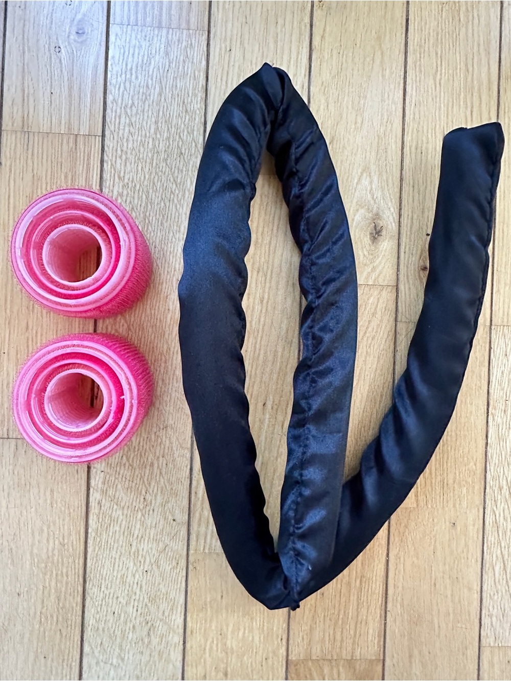 Black Satin Heatless Hair Curler Wrap